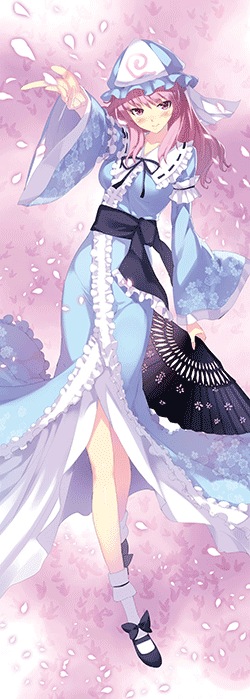 東方等身大タペストリー第52段「西行寺幽々子」全身イメージ